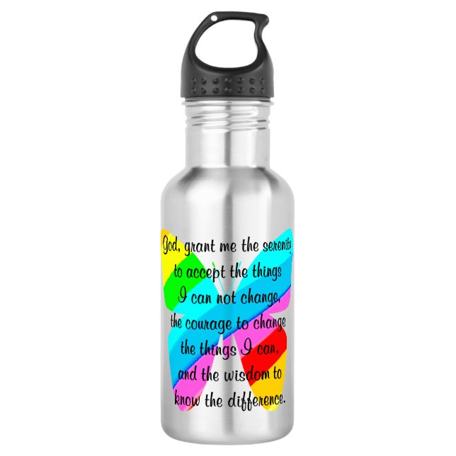 SCHÖNES BUTTERFLY SERENITY PRAYER DESIGN TRINKFLASCHE (Vorderseite)