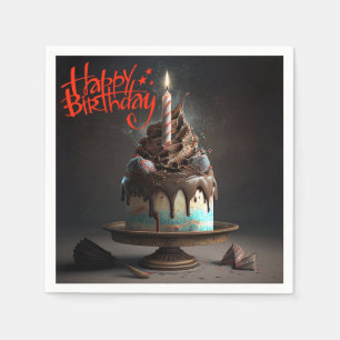 Schönes Cake Happy Birthday Geschenke Liebe Serviette