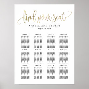 Schönes Calligrafy Seating Chart Poster