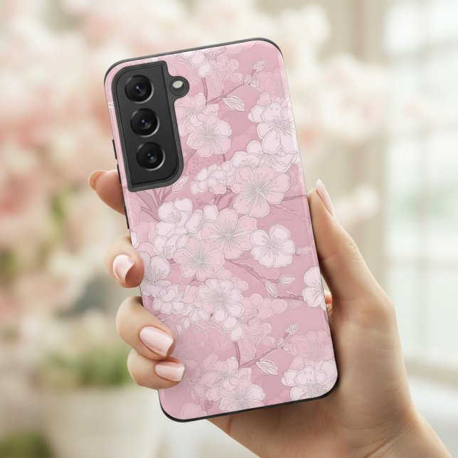 Schönes Cherry Blossom Design - Rosa Blume Samsung Galaxy Hülle (Von Creator hochgeladen)