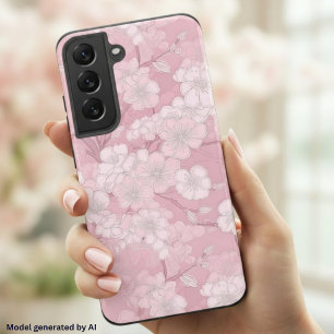 Schönes Cherry Blossom Design - Rosa Blume Samsung Galaxy Hülle