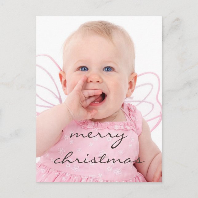 Schönes Chic Baby Foto Frohe Weihnachten (Vorderseite)