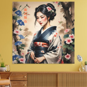 Schönes chinesisches Frauenportrait Leinwanddruck