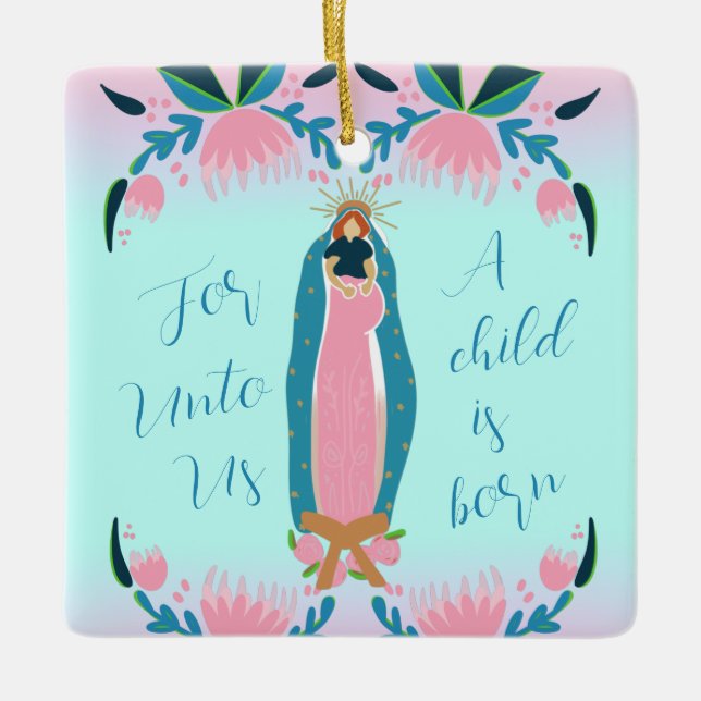 Schönes Christliches Weihnachtskind Jesus Keramikornament (Vorderseite)