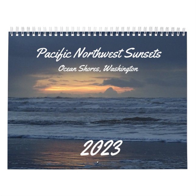 Schönes Coastal Washington Ocean Sunset Foto Kalender (Titelbild)