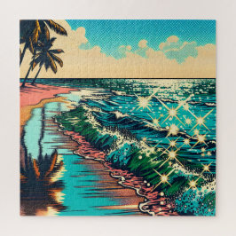 Schönes Comic Pop Art Style Beach Szene