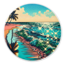 Schönes Comic Pop Art Style Beach Szene
