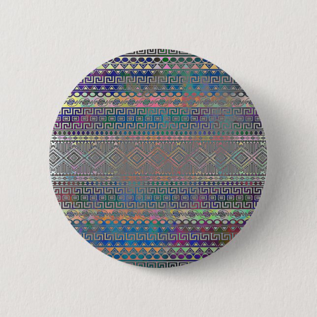 Schönes, cooles Aztec geometrisches Muster Button (Vorderseite)