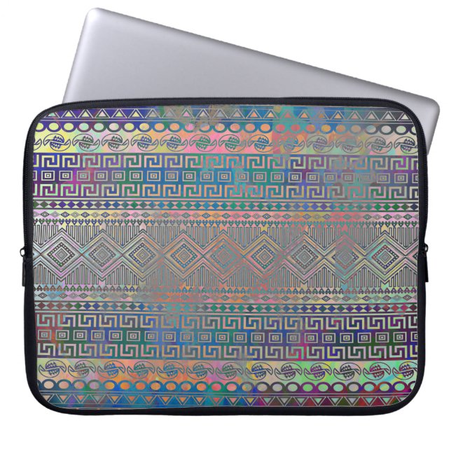 Schönes, cooles Aztec geometrisches Muster Laptopschutzhülle (Vorderseite)