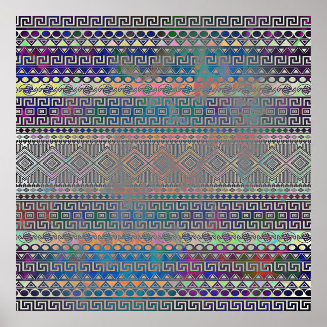 Schönes, cooles Aztec geometrisches Muster Poster (Vorne)