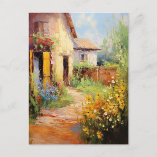 Schönes Country Zuhause-Gemälde Postkarte