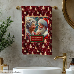 Schönes Cranberry Red Gold Tree Badetuch Badhandtuch Set