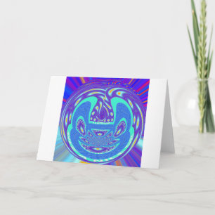 Schönes cyan-blaues Kaleidoskop-Vektordesign Karte