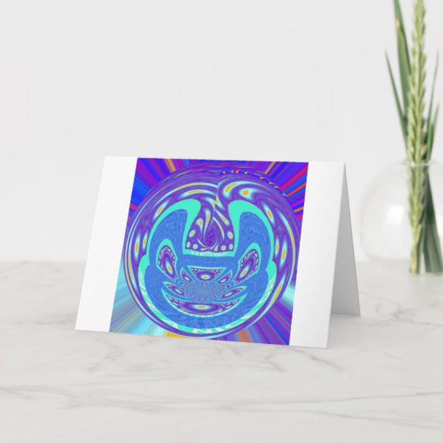 Schönes cyan-blaues Kaleidoskop-Vektordesign Karte (Vorderseite)