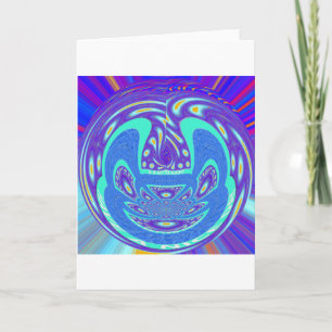Schönes cyan-blaues Kaleidoskop-Vektordesign Karte