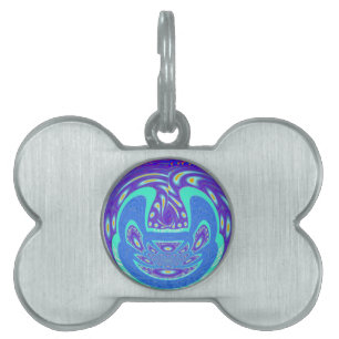 Schönes cyan-blaues Kaleidoskop-Vektordesign Tiermarke