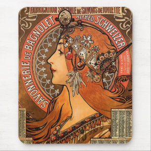 Schönes Damenprofil - Mucha Mousepad