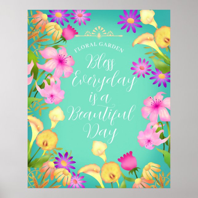 Schönes Day Aqua Poster (Vorne)
