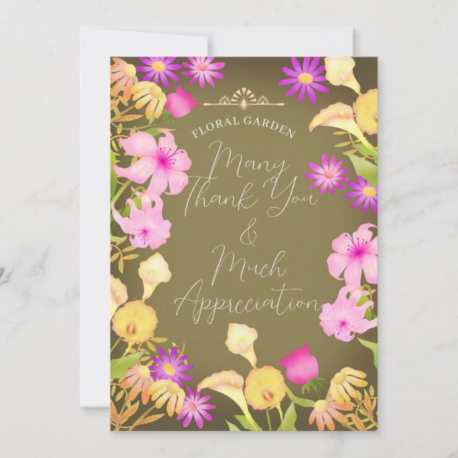 Schönes Day Olive Green Dankeskarte (Vorderseite)
