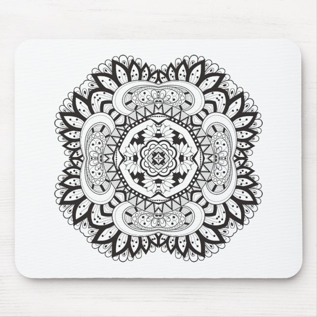 Schönes Deko-Quadrat-Gekritzel Mousepad (Vorne)
