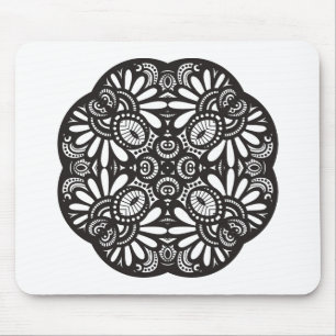 Schönes Deko-schwarzes Quadrat-Gekritzel Mousepad