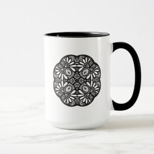 Schönes Deko-schwarzes Quadrat-Gekritzel Tasse