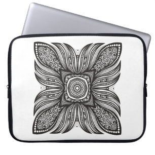 Schönes Dekor-Quadrat-Gekritzel Laptopschutzhülle