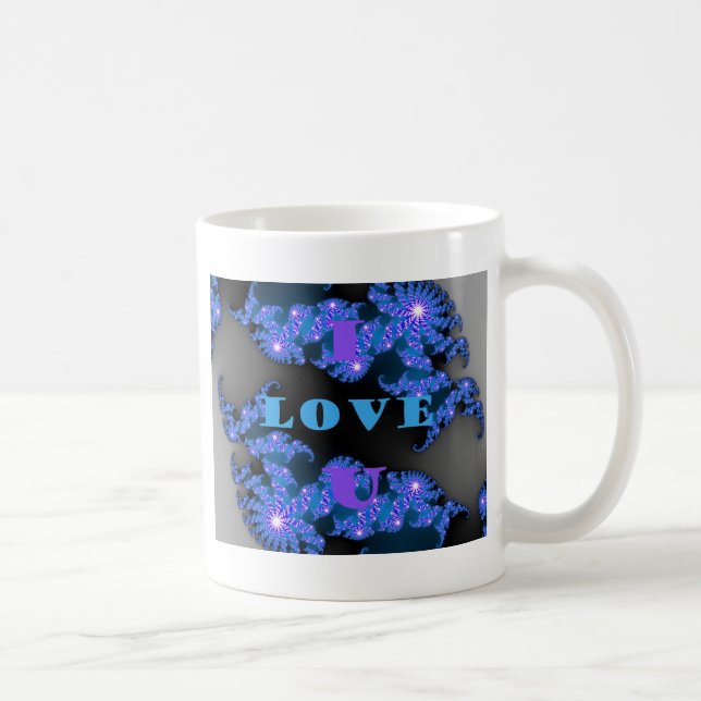 Schönes Design der galaktisch blauen Liebe, Kaffeetasse (Rechts)
