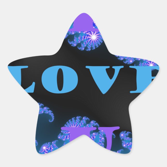 Schönes Design der galaktisch blauen Liebe, Stern-Aufkleber (Vorderseite)