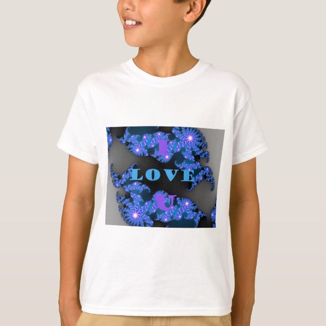 Schönes Design der galaktisch blauen Liebe, T-Shirt (Vorderseite)