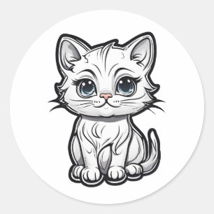 Schönes Design für Katzen Liebhaber Runder Aufkleber