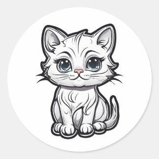 Schönes Design für Katzen Liebhaber Runder Aufkleber