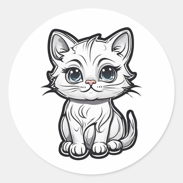 Schönes Design für Katzen Liebhaber Runder Aufkleber (Vorderseite)