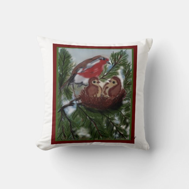 Schönes Design für Vögel LS Kissen (Vorderseite)