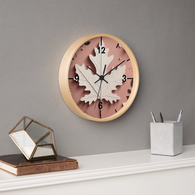Schönes Design nahtloser Blätter Uhr (Büro)