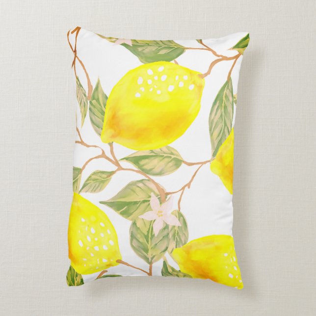 Schönes Design Wasserfarbenlemon Dekokissen (Rückseite(Vertikal))