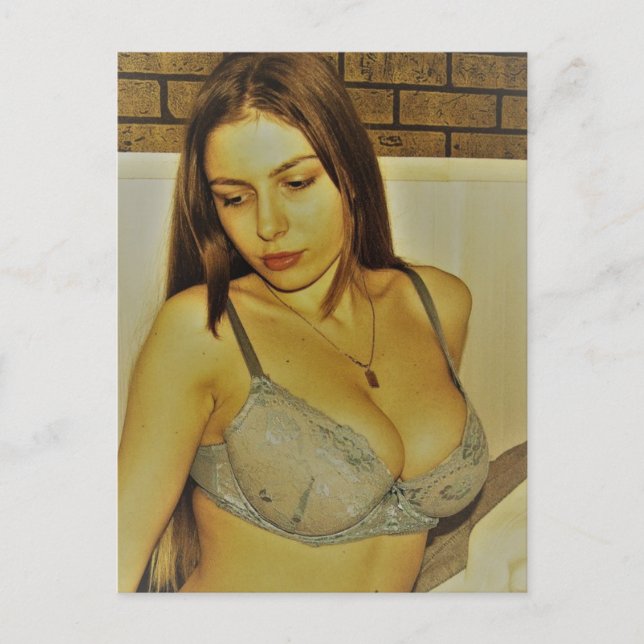 Schönes Dessous-Modell Vintages Foto Postkarte (Vorderseite)