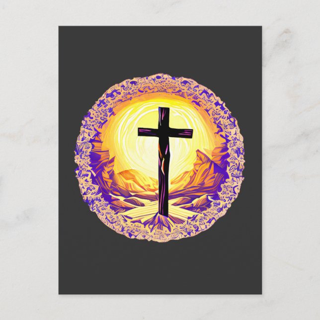 Schönes detailliertes Christliches Kreuz Postkarte (Vorderseite)