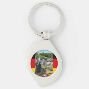 Schönes deutsches Dorf Monschau im Sommer Reise Schlüsselanhänger