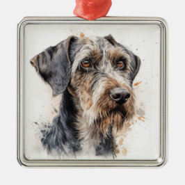 SCHÖNES DEUTSCHES DRAHTHAAR POINTER DOG ORNAMENT AUS METALL