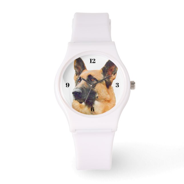 Schönes deutsches Schäferportrait für die Mama Armbanduhr (Vorderseite)