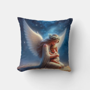 Schönes digitales Bild von Angel Holding a Baby Kissen