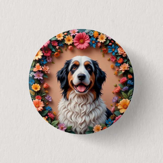 Schönes Dog Portrait Button (Vorderseite)