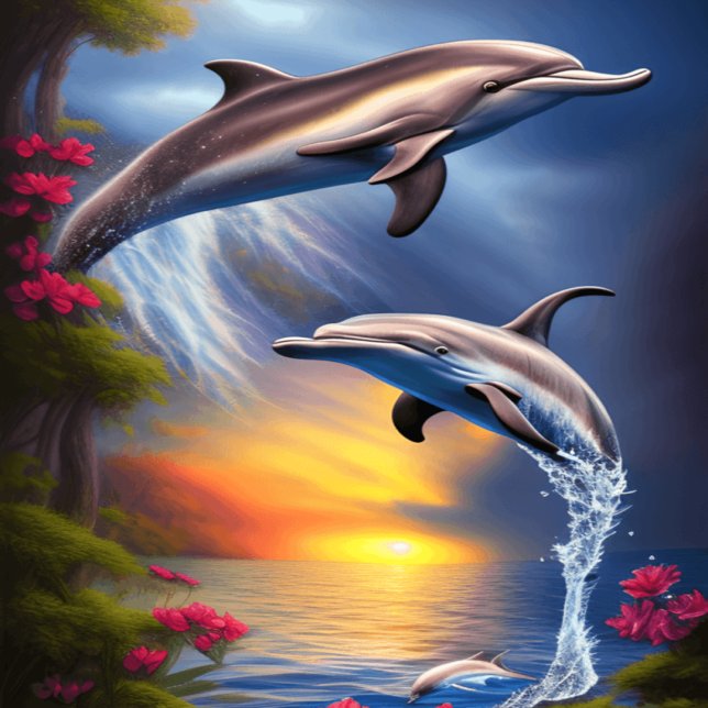 Schönes Dolphin Duo im Paradies Poster (Von Creator hochgeladen)