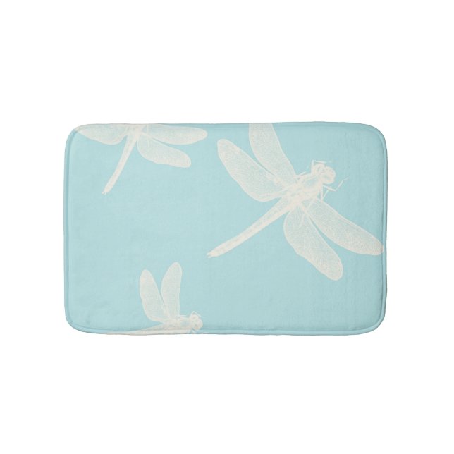 Schönes Dragonfly-Blaues Muster Badematte (Vorderseite)