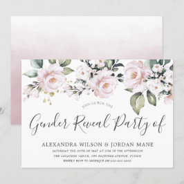 Schönes Dusty Rose Blush Gender Reveal Party Einladung