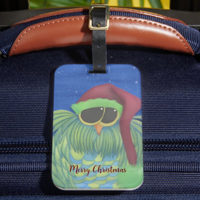 Schönes Ei mit Weihnachtsmannmütze Gepäckanhänger (Vorderseite Insitu 2)