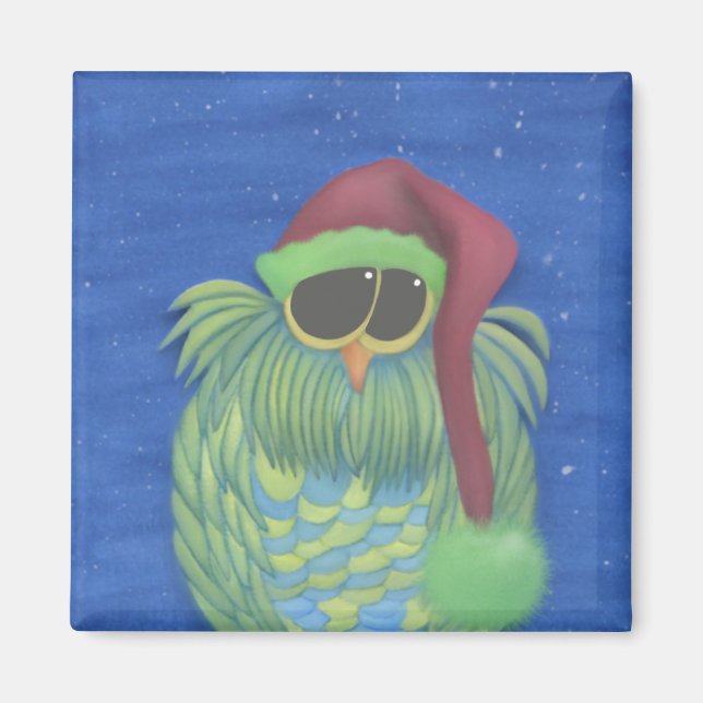 Schönes Ei mit Weihnachtsmannmütze Magnet (Vorne)