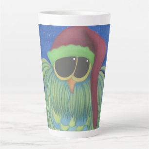Schönes Ei mit Weihnachtsmannmütze Milchtasse