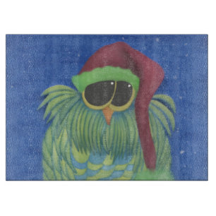 Schönes Ei mit Weihnachtsmannmütze Schneidebrett